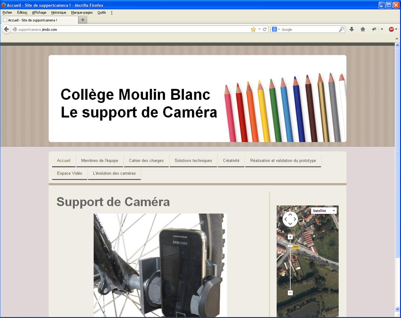 Projet - Support de caméra - Réalisation d’un site internet